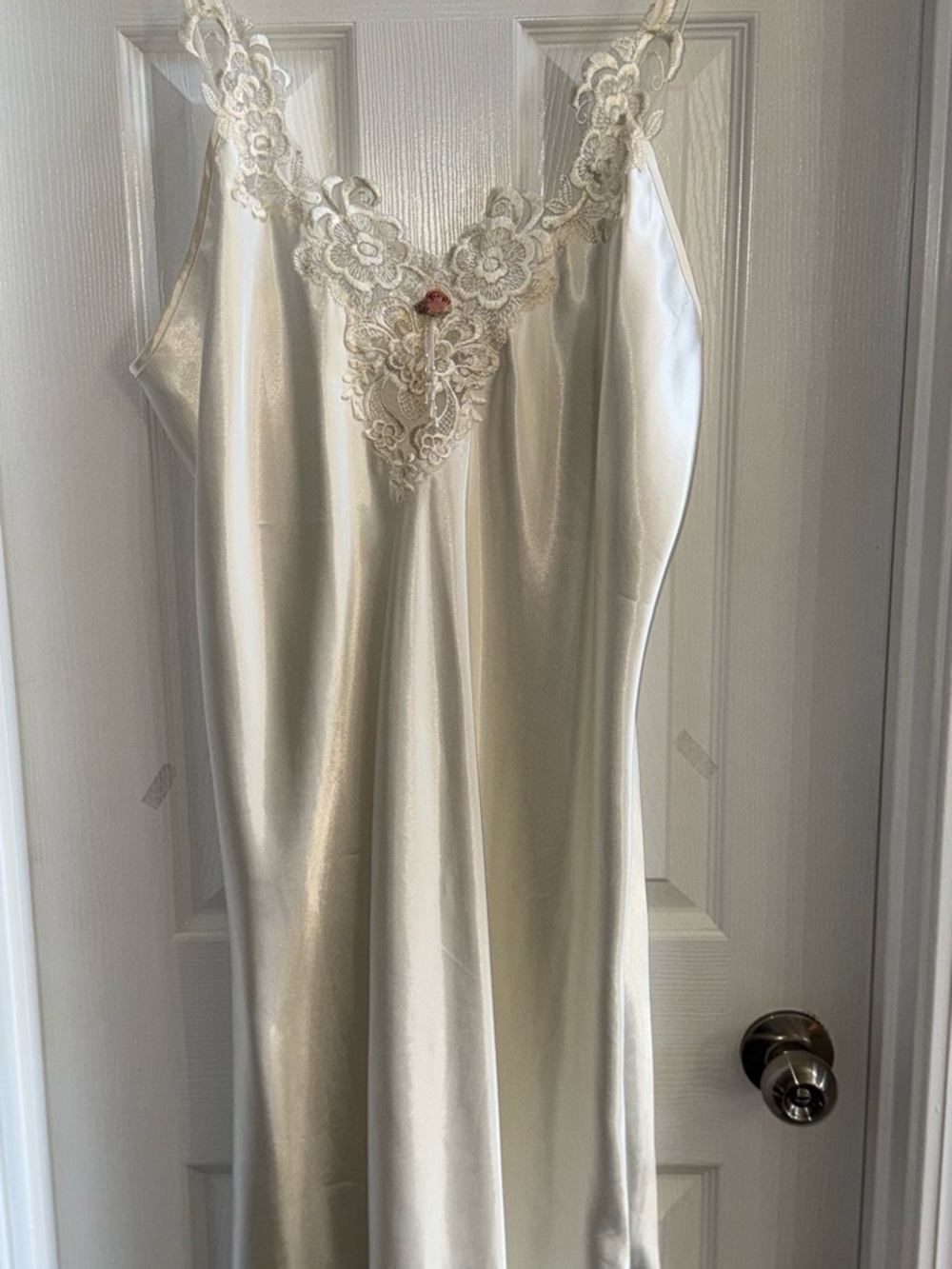 Vintage California Miss Nightgown Set L Slip Dress Rope Lace Elegant Feminine